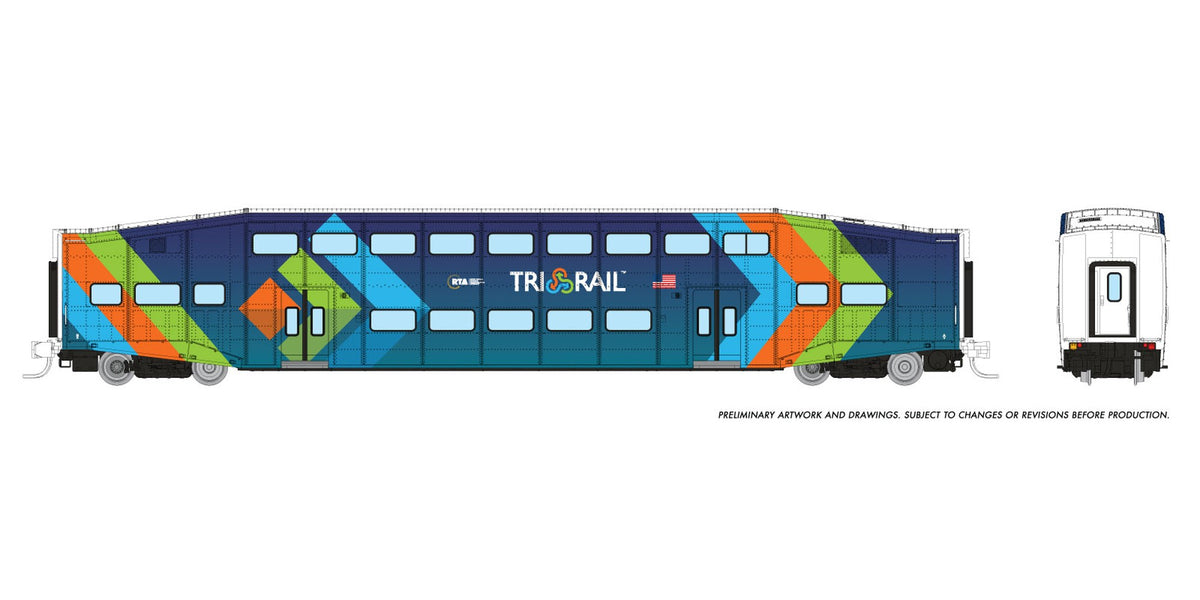 Rapido N scale BiLevel Commuter Car — Tri-Rail coach