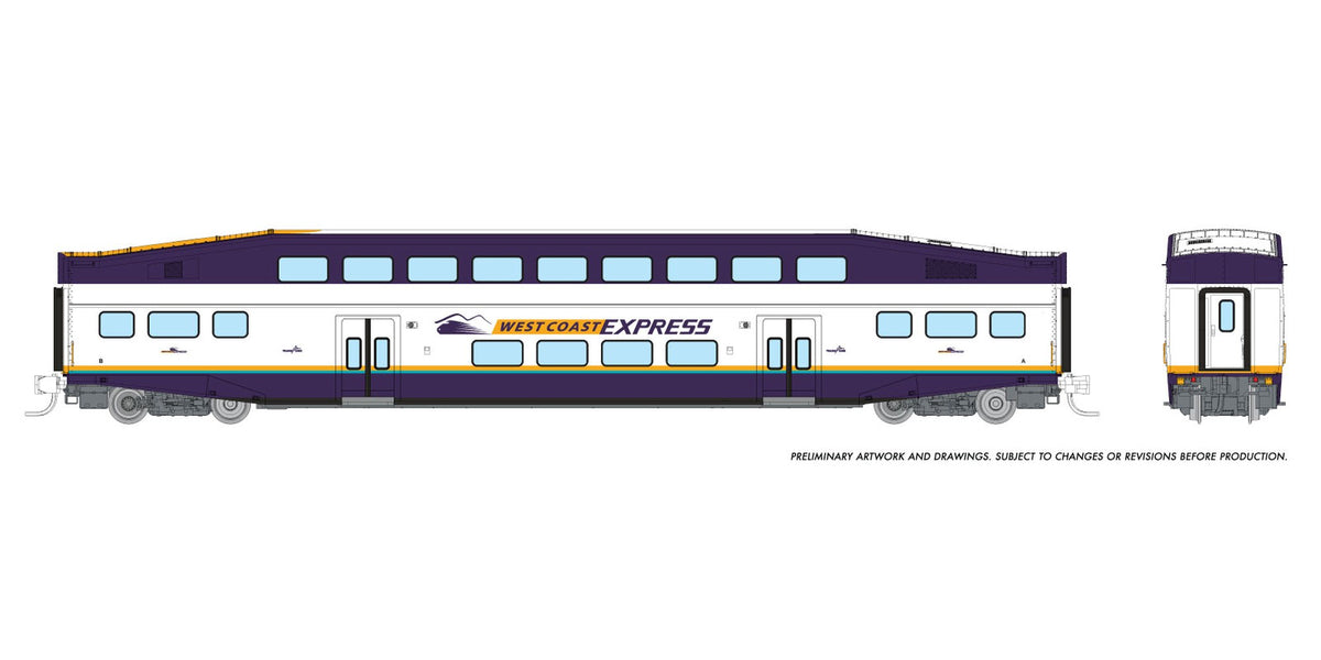 Rapido N scale BiLevel Commuter Car — West Coast Express coach