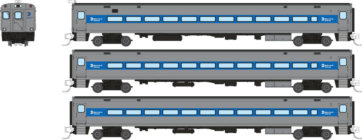 Rapido N scale Comet car set, Metro-North late scheme