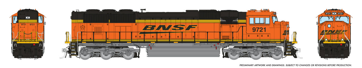 Rapido N scale EMD SD70MACe rebuild, BNSF H3 Swoosh logo