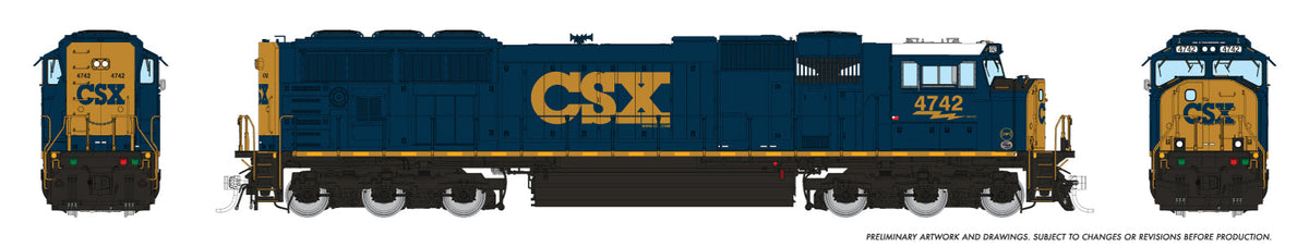 Rapido N scale EMD SD70AC with flared radiators, CSX YN3c rebuild
