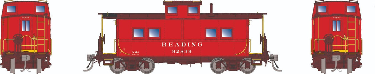 Rapido HO scale Northeastern-style steel caboose, Reading as-delivered scheme