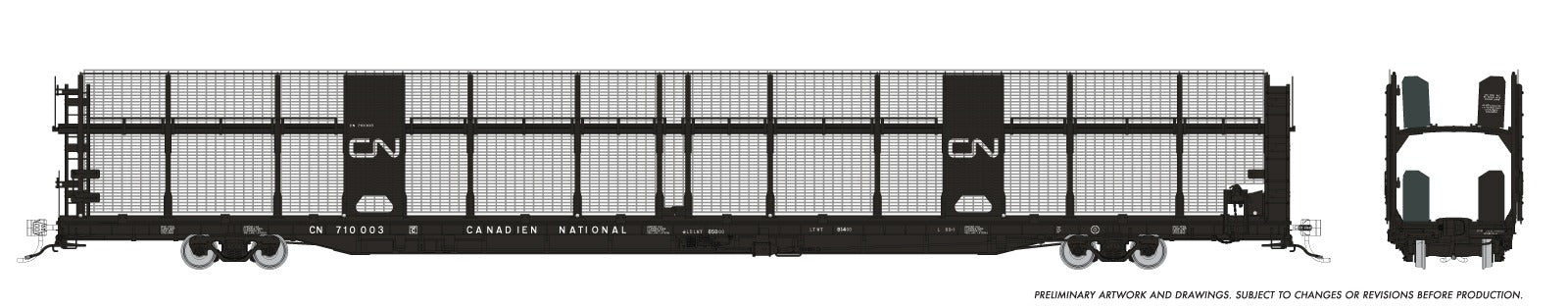 Rapido HO NSC 89' Bi-Level Autorack Canadian National Late 6-pack