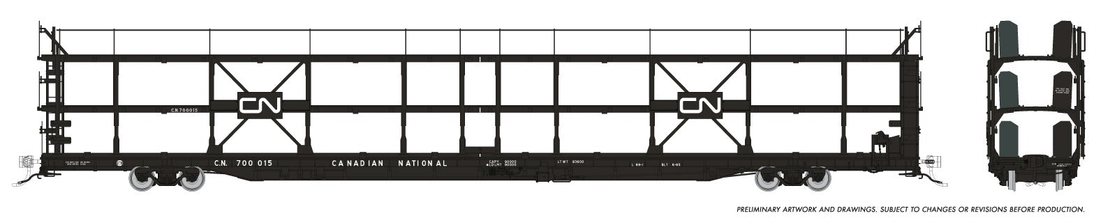 Rapido HO NSC 89' Tri-Level Autorack Canadian National Early