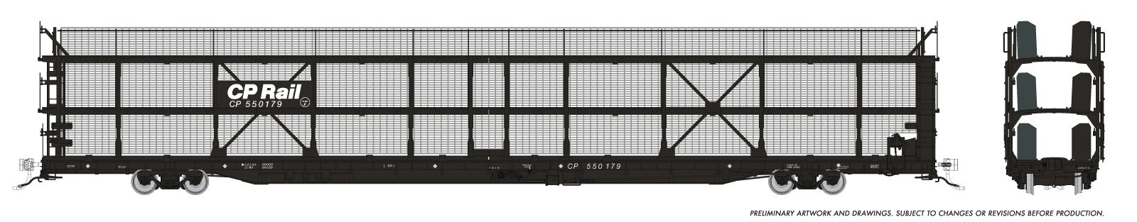 Rapido HO NSC 89' Tri-Level Autorack CP Rail Black