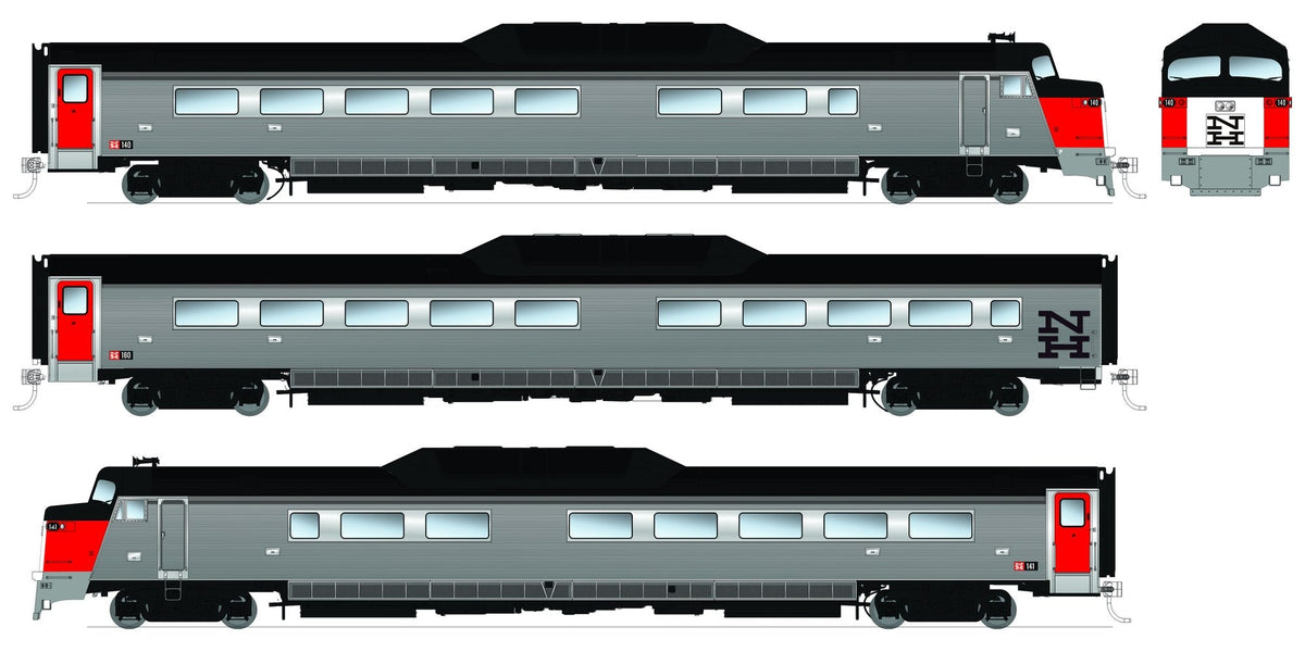 Rapido HO Budd Roger Williams 3-car set — New Haven