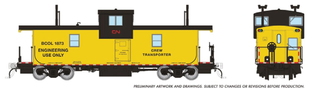 Rapido HO Squamish caboose CN (BCOL) Crew Transport #1873
