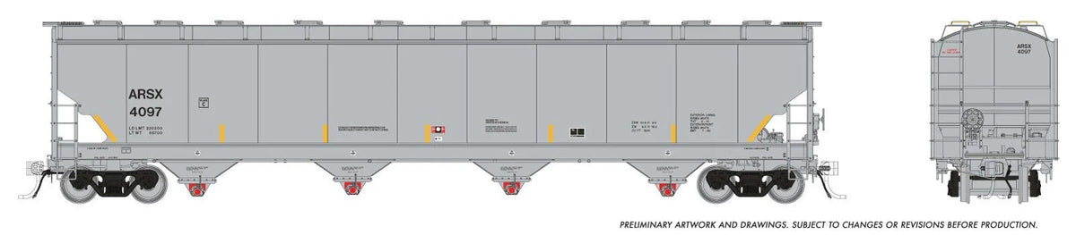Rapido HO scale Trinity 6221 cu ft covered hopper, ARSX Sunoco