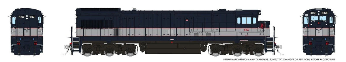 Rapido HO scale GE U34CH, NJDOT Bluebird without logo
