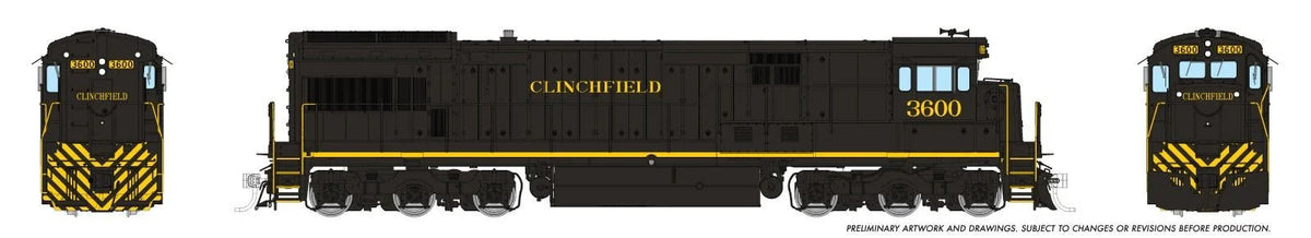 Rapido HO scale GE U36C, Clinchfield black scheme