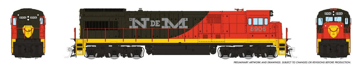Rapido HO scale GE U36C, N de M early scheme