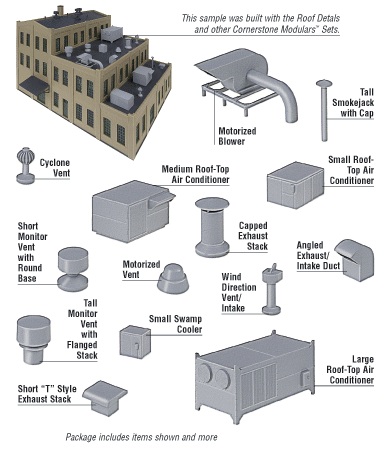 Walthers Cornerstone 3733 HO Scale Roof Details - Kit
