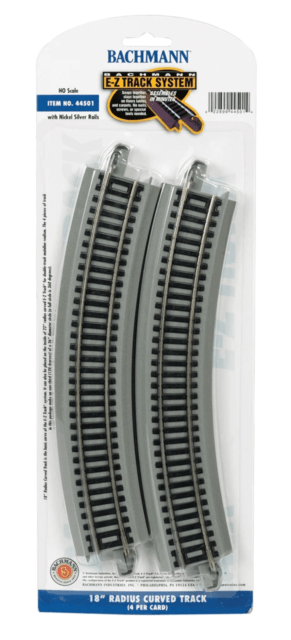Bachmann 44501 HO Scale EZ - Track 18" Radius Curved Track - 4pcs - Oakville Model Trains Depot