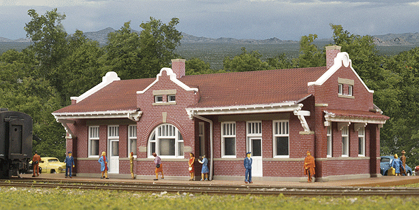 Walthers Cornerstone 3803 N Scale Santa Fe-Style Brick Depot - Kit - 6-3/4 x 3-7/8 x 2-1/4" 17.1 x 9.8 x 5.7cm