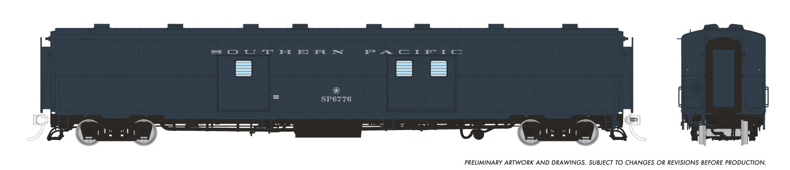 Rapido HO PC&F Econo Baggage: Southern Pacific Baggage/Messenger - Late Doors: #6776