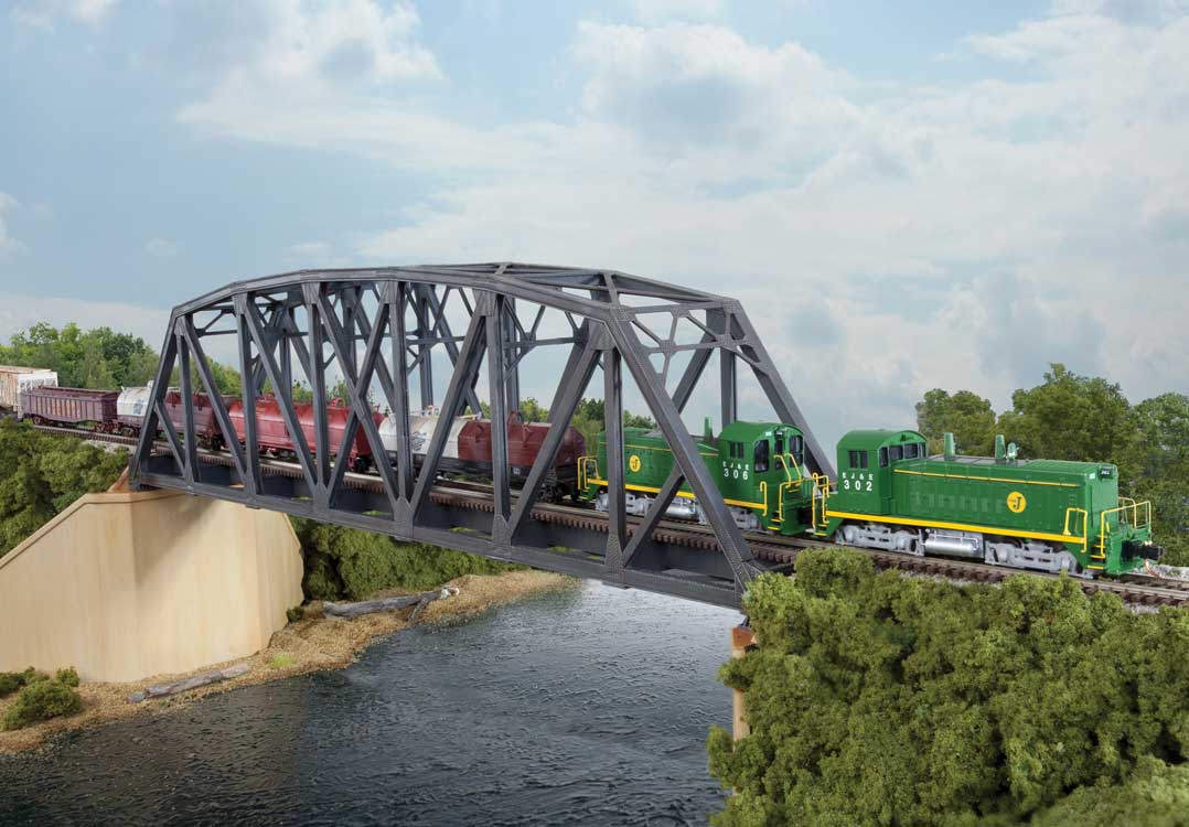 Walthers Cornerstone 3870 N Scale Single-Track Arched Pratt Truss Bridge - Kit - 14-3/32 x 2 x 3-1/2" 35.7 x 5 x 8.8cm