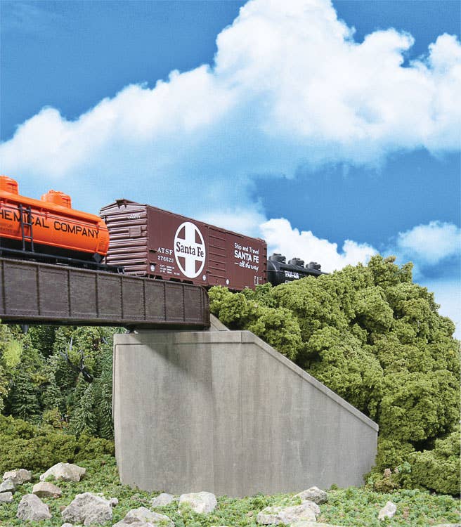Walthers Cornerstone 4551 HO Scale Single-Track Railroad Bridge Concrete Abutments pkg(2) - Kit - 4-9/16 x 8-9/16 x 4-7/16" 11.5 x 21.7 x 11.2cm
