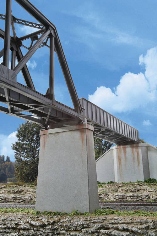 Walthers Cornerstone 4550 HO Scale Single-Track Railroad Bridge Concrete Piers pkg(2) - Kit - 5-1/8 x 1-1/8 x 3-3/4" 13 x 2.8 x 9.5cm (Includes Cutwater)