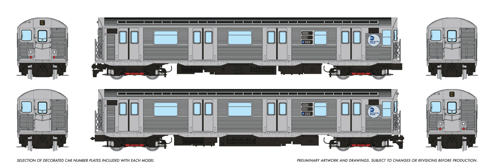Rapido HO Budd R32 "Brightliner" (DC/Silent): MTA: C 8th Ave/Fulton