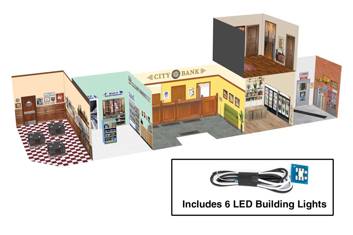 Walthers Cornerstone 4700 HO Scale Spaces - Interior Lighting and Detail Insert - Merchant's Row I