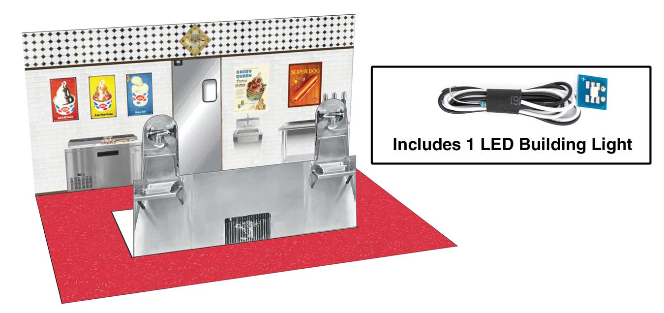 Walthers Cornerstone 4701 HO Scale Spaces - Interior Lighting and Detail Insert - Vintage Dairy Queen