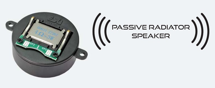 ESU 50349 Speaker — 28 x 12.0 mm Round, 4 Ohm, Passive Radiator