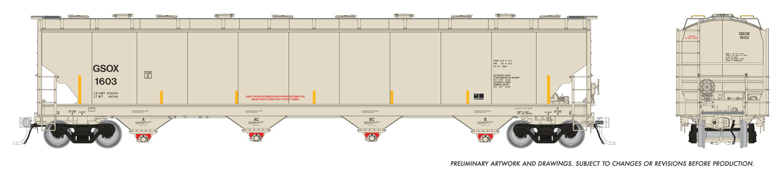Rapido HO Trinity 6241 Covered Hopper: GSOX - : Single Car