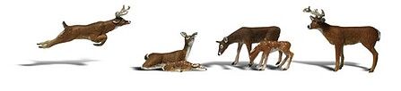 Woodland Scenics A1884 HO Scale Deer (6 White Tail Deer)