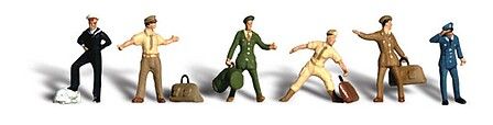 Woodland Scenics A1892 HO Scale Uniformed Travelers (10 Figures)