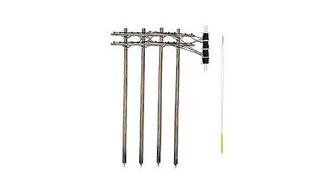 Woodland Scenics US2281 O Scale Utility System Pre-Wired Poles (Double Crossbar)