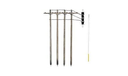 Woodland Scenics US2280 O Scale Utility System Pre-Wired Poles (Single Crossbar)