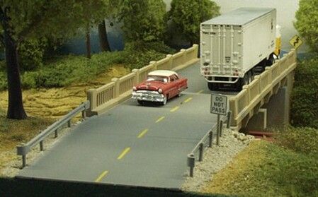 Rix Products 156 N Scale 50' Highway Overpass Roadway Sections pkg(4)