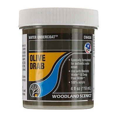 Woodland Scenics CW4534 Complete Water System Water Undercoat - Olive Drab