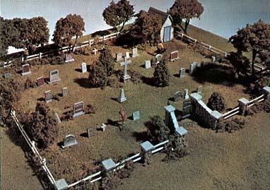 Woodland Scenics S131 HO Scale Maple Leaf Cemetery Complete Scene Kit
