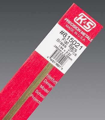 K&S 815021 Brass Flat Bar 1/64" x 3/32" x 12" (2 Pieces)
