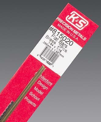K&S 815020 Brass Flat Bar 1/64" x 1/16" x 12" (2 Pieces)