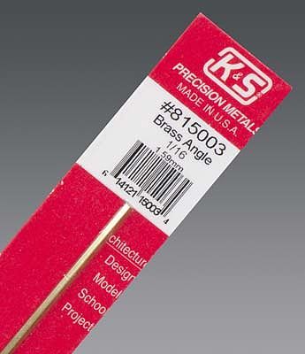 K&S 815003 Brass Angle 1/16" x 1/16" x 12" (1 Piece)
