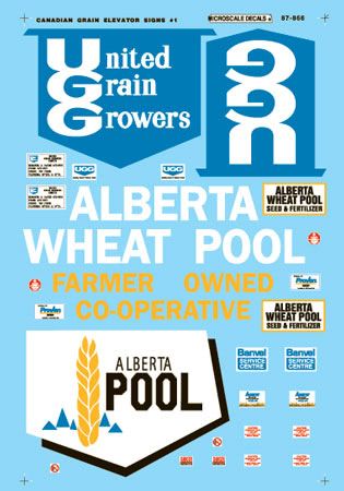 Microscale 87-866 HO Scale Canadian Grain Elevators (1980+) Waterslide Decals