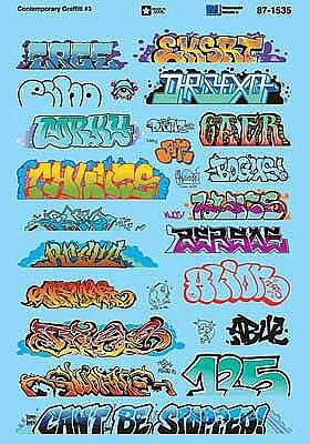 Microscale 60-1535 N Scale Contemporary Graffiti #3 Waterslide Decals