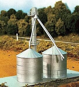 Rix Products 708 N Scale Guthrie Grain Set - 60' Elevator and Two 30' Grain Bins