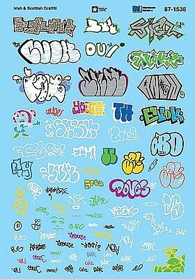 Microscale 60-1536 N Scale Irish and Scottish Graffiti Waterslide Decals