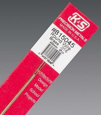 K&S 815045 Brass Round Wire .016" x 12" (3 Pieces)