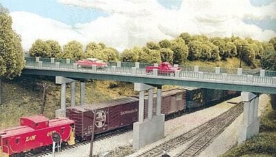 Rix Products 123 HO Scale 150' Wrought Iron Highway Overpass Kit with 4 Piers