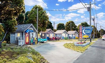 Woodland Scenics BR5073 HO Scale Moonlite Motor Court Built-&-Ready Structure