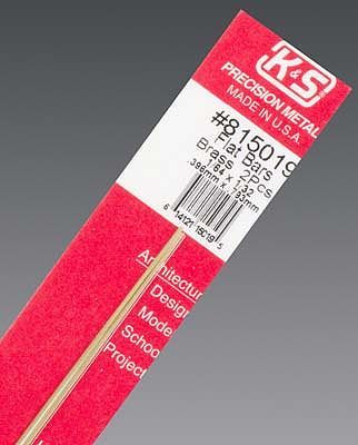 K&S 815019 Brass Flat Bar 1/64" x 1/32" x 12" (2 Pieces)