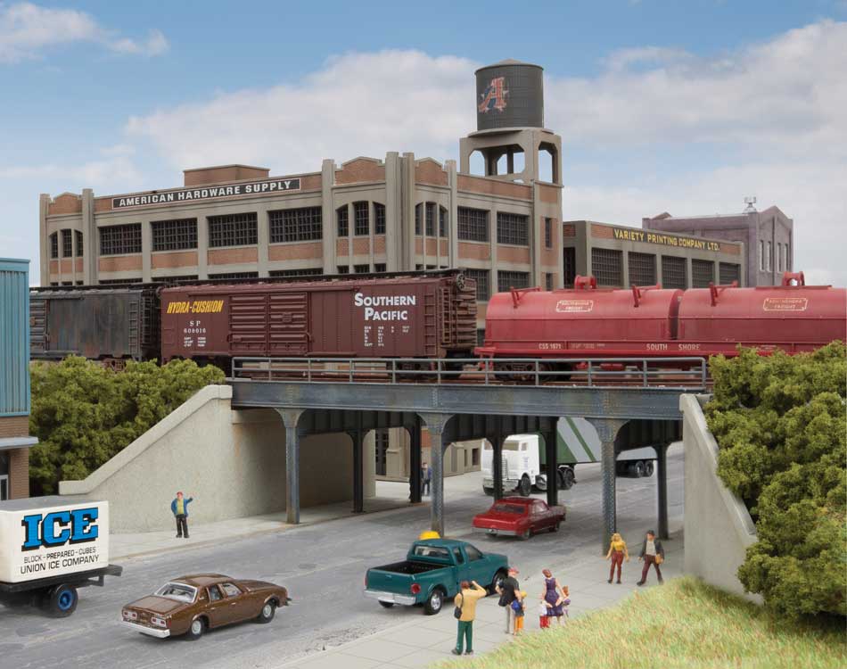 Walthers Cornerstone 3871 N Scale Urban Steel Overpass - Kit