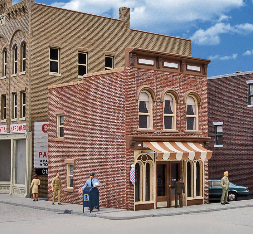 Walthers Cornerstone 3471 HO Scale Vic's Barber Shop - Kit - 2-1/2 x 3-1/2 x 3-3/8" 6.4 x 8.9 x 8.6cm