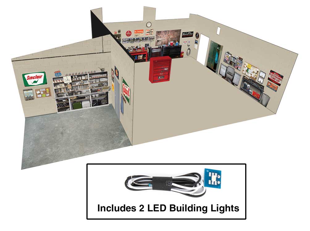Walthers Cornerstone 4703 HO Scale Vintage Gas Station - Spaces - Interior Lighting and Detail Insert