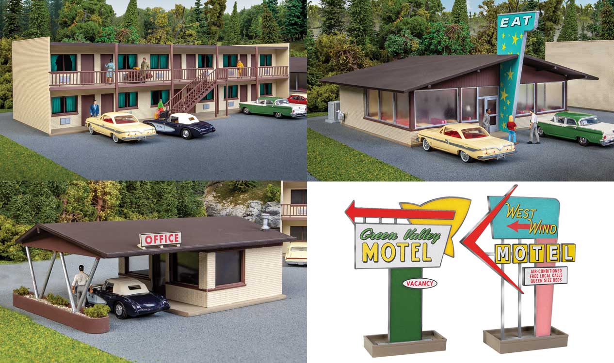 Walthers Cornerstone 3487 HO Scale Vintage Motor Hotel with Office and Restaurant - Kit