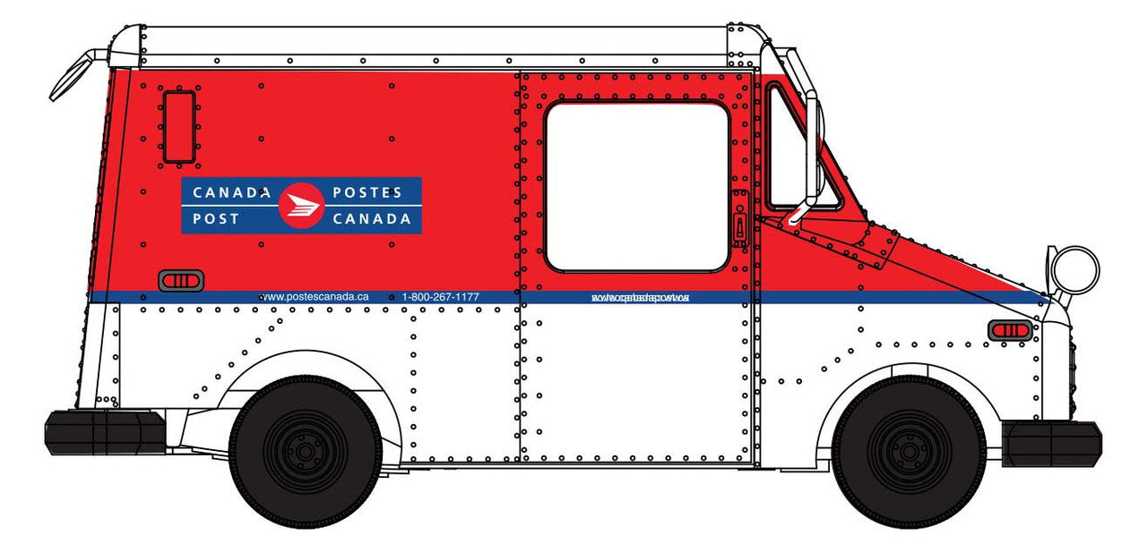 Walthers SceneMaster 12254 HO Scale Long Life Vehicle (LLV) Mail Truck - Canada Post (1987-1998 Scheme)